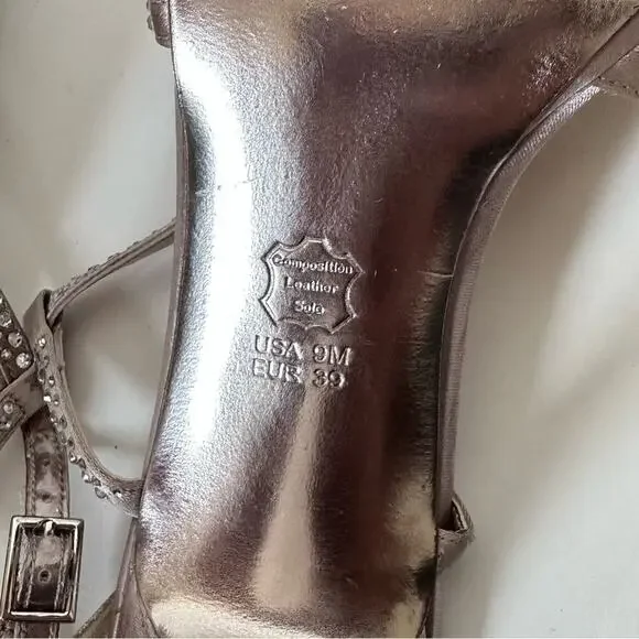 Nina Champagne Platform Sandal Size 9M - Picture 10 of 11